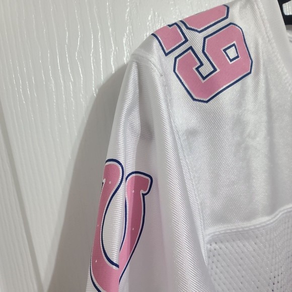 Joseph Addai Indianapolis Colts White, Pink, And Blue Women's L Jersey - Picture 5 of 10
